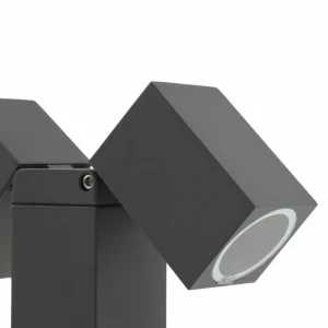 Lindby luminaire pour socle Othil, à 2 lampes, 50 cm, gris, aluminium^ Potelets Extérieurs