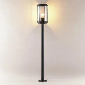 Lindby Ojali borne lumineuse, ronde, gris foncé^ Bornes Éclairage Extérieur