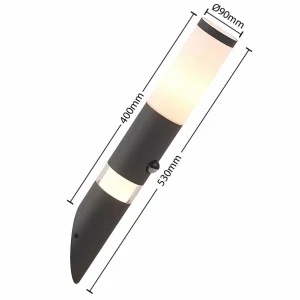 Lindby Okari applique d’extérieur capteur, torche^ Appliques D'Extérieur Avec Détecteur