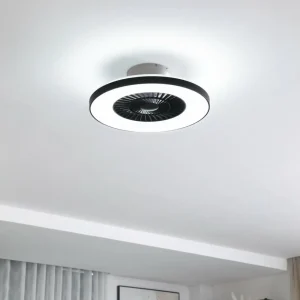 Lindby Smart Ventilateur de plafond LED Paavo, noir, silencieux,Tuya^ Ventilateurs