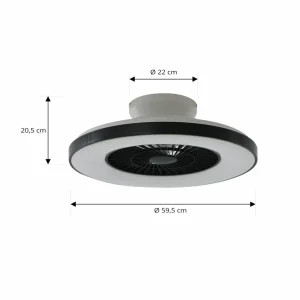 Lindby Smart Ventilateur de plafond LED Paavo, noir, silencieux,Tuya^ Ventilateurs
