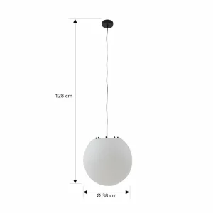 Lindby suspension d'extérieur Alea, blanc, plastique, Ø 38 cm^ Suspensions D'Extérieur