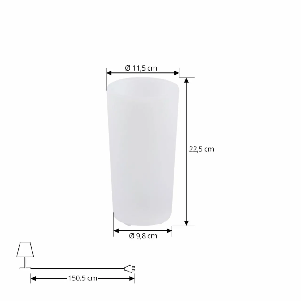 Lindby Vase à fleurs LED rechargeable Florista, RVB, IP54, Ø 12cm, blanc^ Lampes Décoratives