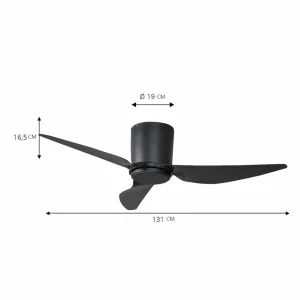 Lindby ventilateur de plafond Aulo, noir, DC, silencieux, Ø 123 cm^ Ventilateurs