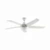 Lindby Ventilateur de plafond avec lumière Auraya, silencieux, blanc, 130cm^ Ventilateurs