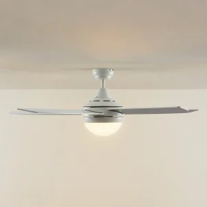 Lindby Ventilateur de plafond avec lumière Auraya, silencieux, blanc, 130cm^ Ventilateurs
