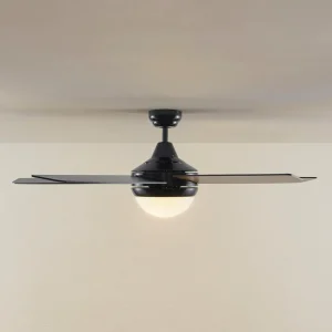 Lindby ventilateur de plafond avec lumière Auraya, silencieux, noir^ Ventilateurs