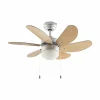 Lindby Ventilateur de plafond avec lumière Minja, argenté, silencieux, 78cm^ Ventilateurs