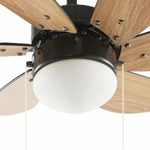 Lindby Ventilateur de plafond avec lumière Minja noir silencieux 78 cm^ Ventilateurs