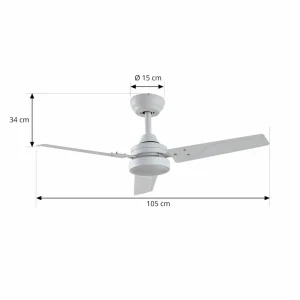 Lindby Ventilateur de plafond LED Aerallo, blanc, CCT, silencieux^ Ventilateurs