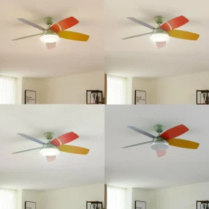 Lindby Ventilateur de plafond LED Jonte, bois, DC, silencieux, Ø 106 cm^ Ventilateurs