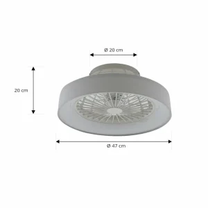 Lindby Ventilateur de plafond LED Mace, blanc, silencieux, CCT^ Ventilateurs