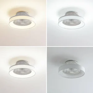 Lindby Ventilateur de plafond LED Mace, blanc, silencieux, CCT^ Ventilateurs