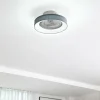 Lindby Ventilateur de plafond LED Mace, gris, silencieux, CCT^ Ventilateurs