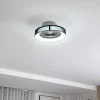 Lindby Ventilateur de plafond LED Mace, noir, silencieux, Ø 47 cm^ Ventilateurs