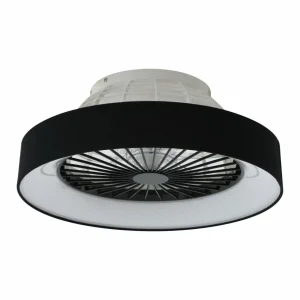 Lindby Ventilateur de plafond LED Mace, noir, silencieux, Ø 47 cm^ Ventilateurs