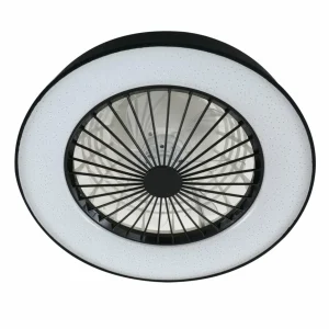 Lindby Ventilateur de plafond LED Mace, noir, silencieux, Ø 47 cm^ Ventilateurs