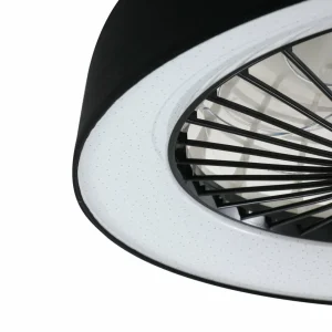 Lindby Ventilateur de plafond LED Mace, noir, silencieux, Ø 47 cm^ Ventilateurs
