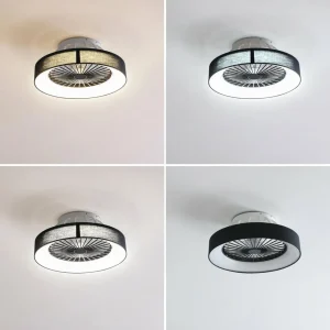Lindby Ventilateur de plafond LED Mace, noir, silencieux, Ø 47 cm^ Ventilateurs