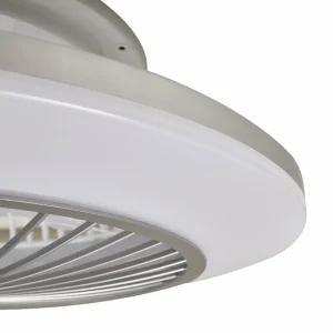Lindby Ventilateur de plafond LED Mamuti, argenté, silencieux, Ø 55 cm^ Ventilateurs