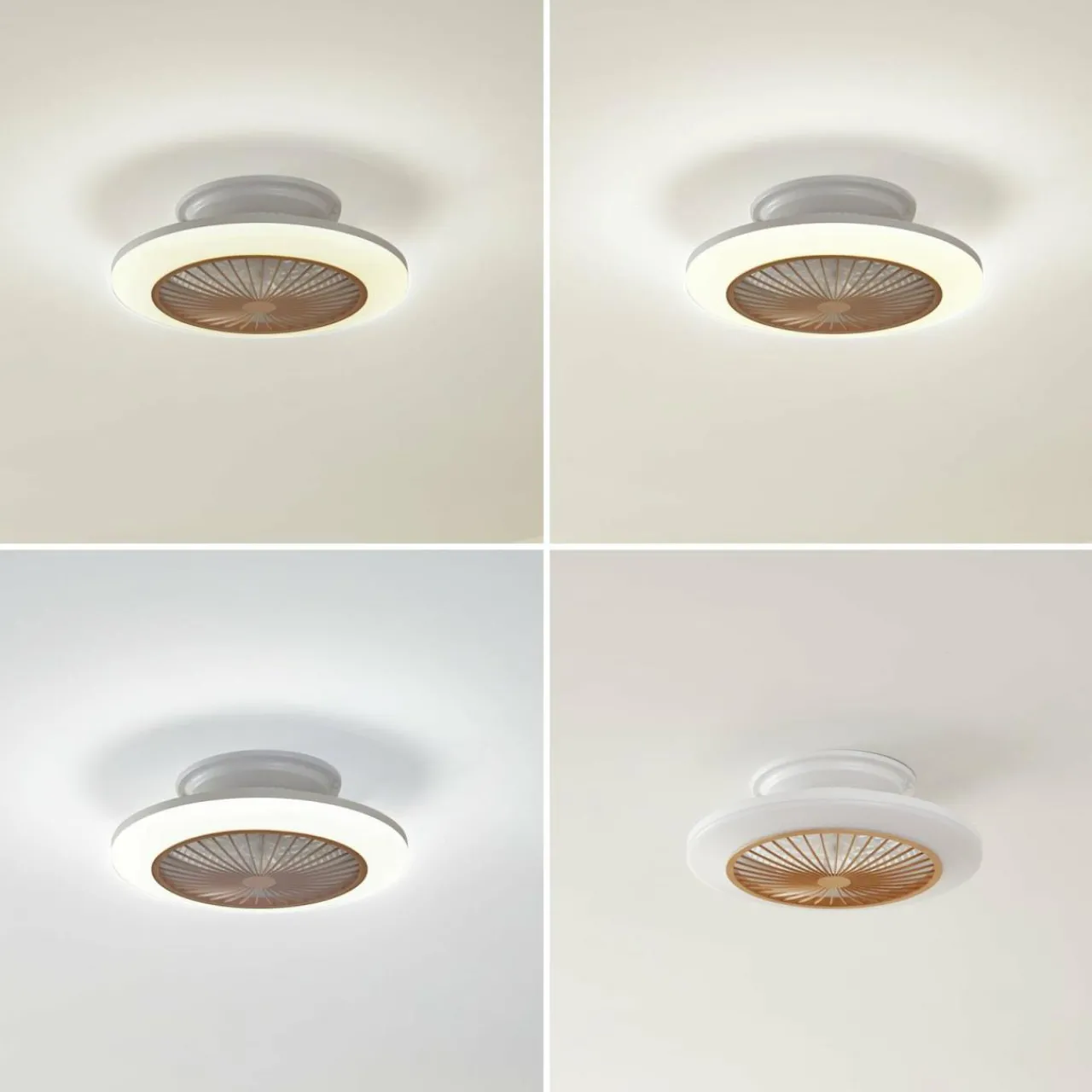 Lindby ventilateur de plafond LED Mamuti, couleur bois, silencieux, 55 cm^ Ventilateurs