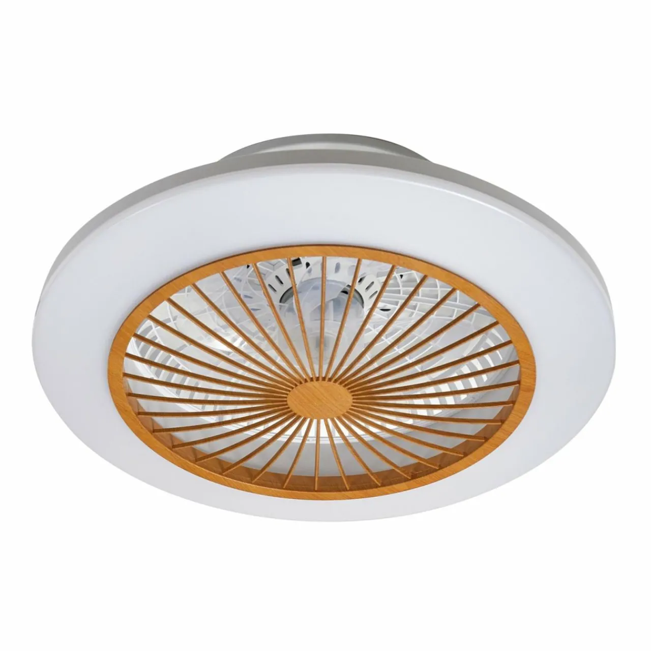 Lindby ventilateur de plafond LED Mamuti, couleur bois, silencieux, 55 cm^ Ventilateurs