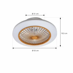 Lindby ventilateur de plafond LED Mamuti, couleur bois, silencieux, 55 cm^ Ventilateurs