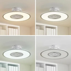 Lindby Ventilateur de plafond LED Romea, rond, DC, silencieux, 60 cm^ Ventilateurs