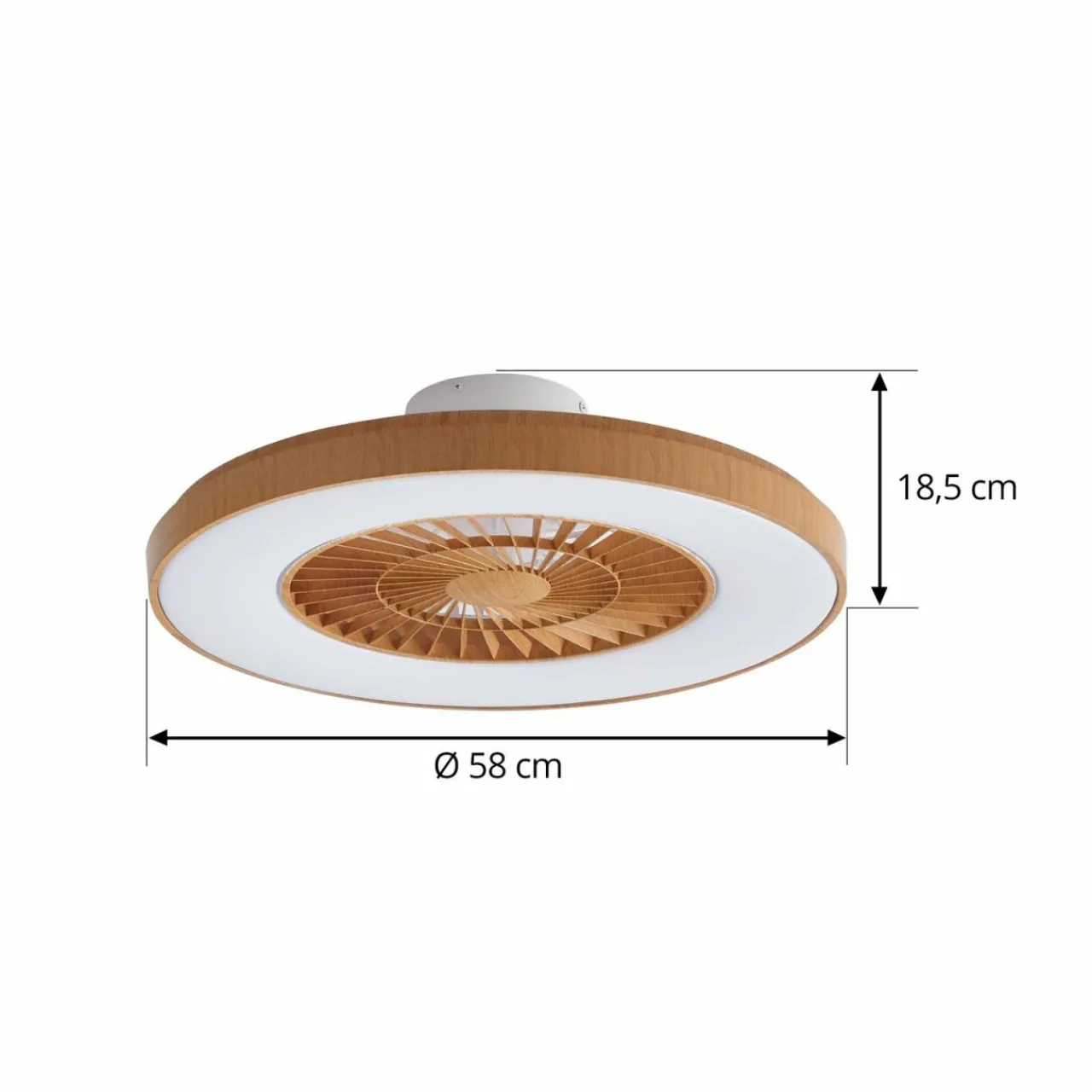 Lindby Ventilateur de plafond LED Teleo couleur bois DC silencieux CCT^ Ventilateurs