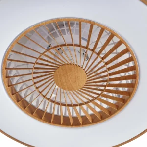 Lindby Ventilateur de plafond LED Teleo couleur bois DC silencieux CCT^ Ventilateurs