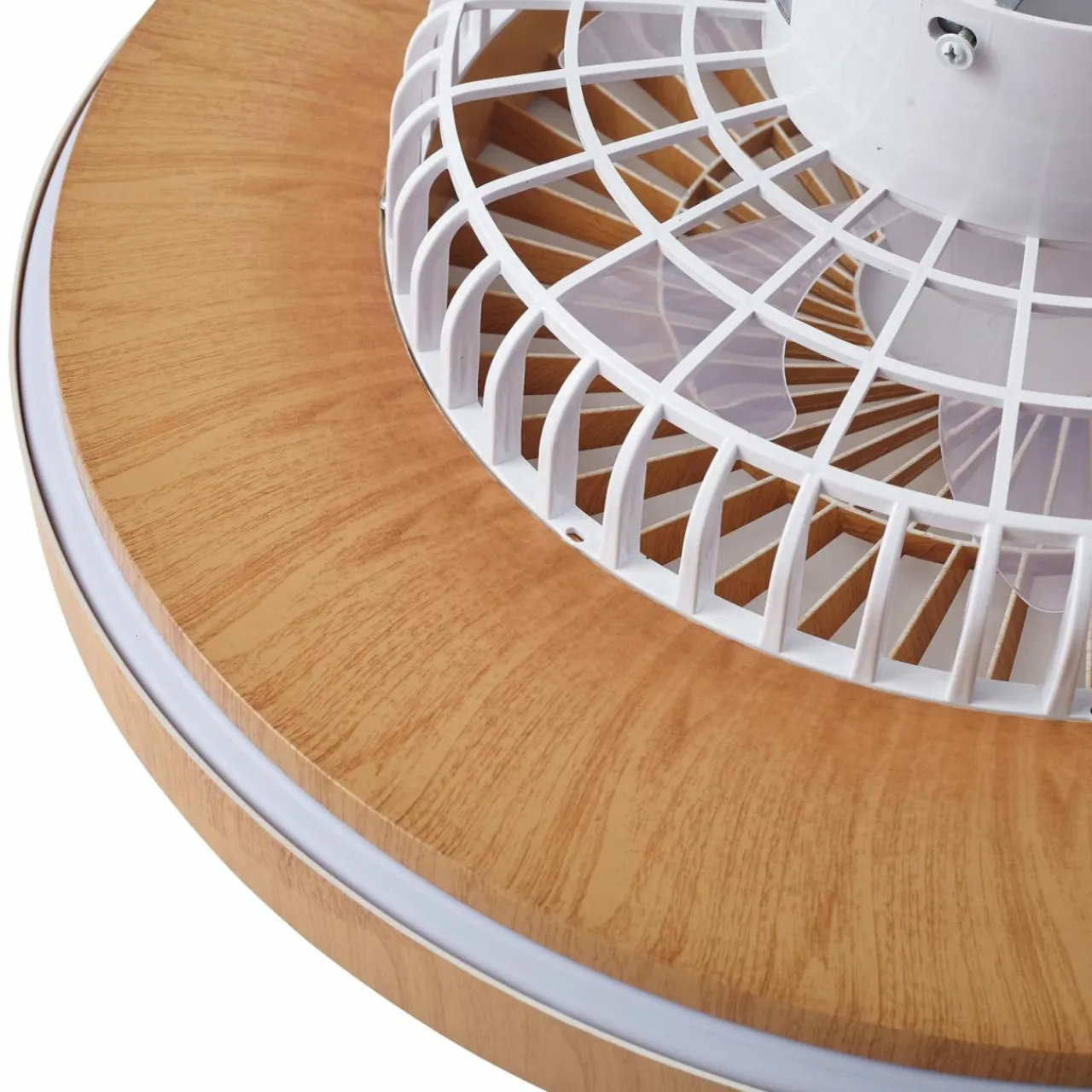 Lindby Ventilateur de plafond LED Teleo couleur bois DC silencieux CCT^ Ventilateurs