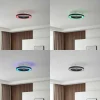 Lindby Ventilateur de plafond LED Teleo, noir, DC, silencieux, Tuya^ Ventilateurs