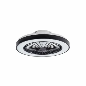 Lindby Ventilateur de plafond LED Teleo, noir, DC, silencieux, Tuya^ Ventilateurs