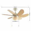 Lindby ventilateur de plafond Minja, blanc, bois^ Ventilateurs
