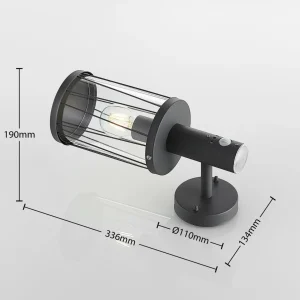 Lindby Yonan applique d’extérieur, détecteur^ Appliques D'Extérieur Avec Détecteur