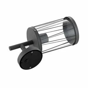 Lindby Yonan applique ronde, gris foncé, E27^ Appliques Murales Extérieures