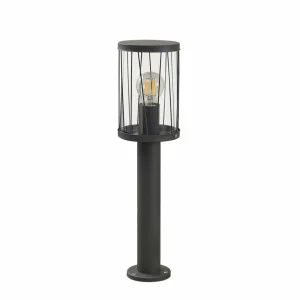 Lindby Yonan potelet, rond, gris foncé, E27^ Potelets Extérieurs