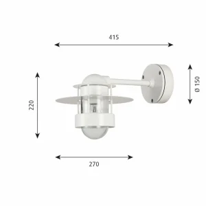 Louis Poulsen Albertslund applique 41,5 cm blanche^ Appliques Murales Extérieures