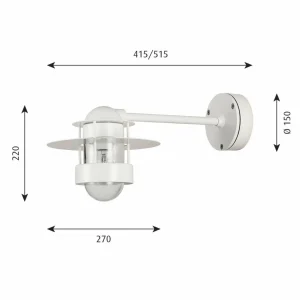 Louis Poulsen Albertslund applique 51,5 cm blanche^ Appliques Murales Extérieures