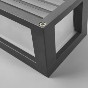 Lucande applique d'extérieur Aurelien, aluminium, hauteur 12,5cm, rayures^ Appliques Murales Extérieures