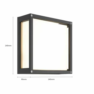 Lucande applique d'extérieur Aurelien, gris, aluminium, 25 x 25 cm^ Appliques Murales Extérieures