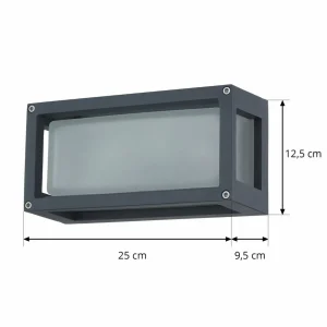 Lucande applique d'extérieur Aurelien, gris, aluminium, hauteur 12,5 cm^ Appliques Murales Extérieures