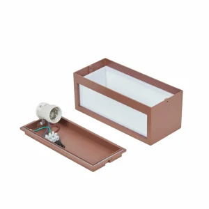 Lucande applique d'extérieur Bente, couleur rouille, aluminium, 11 cm^ Appliques Murales Extérieures