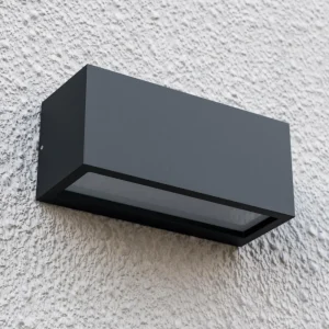 Lucande applique d'extérieur Bente, gris graphite, aluminium, 11 cm^ Appliques Murales Extérieures
