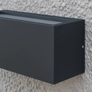 Lucande applique d'extérieur Bente, gris graphite, aluminium, 11 cm^ Appliques Murales Extérieures