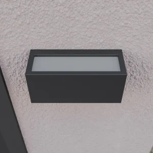 Lucande applique d'extérieur Bente, gris graphite, aluminium, 11 cm^ Appliques Murales Extérieures