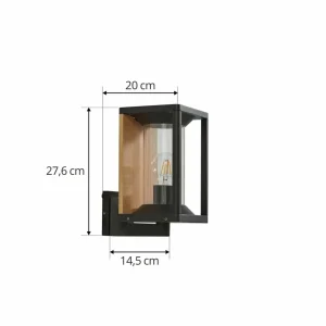 Lucande applique d'extérieur Candina, noir, aluminium, IP65^ Luminaires De Terrasse