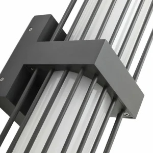 Lucande applique d'extérieur Chandan, 41,9 cm, gris foncé, aluminium^ Appliques Murales Extérieures