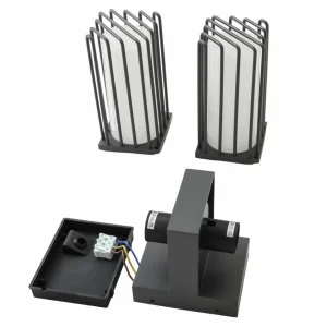 Lucande applique d'extérieur Chandan, 41,9 cm, gris foncé, aluminium^ Appliques Murales Extérieures