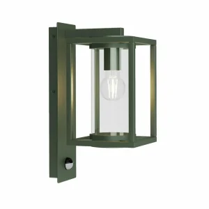 Lucande applique d'extérieur Ferda, capteur, suspendue, vert foncé^ Appliques D'Extérieur Avec Détecteur